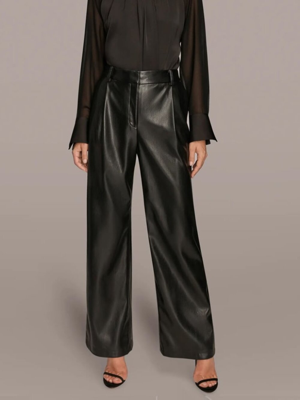 Donna Karan Faux Leather Pants Trousers